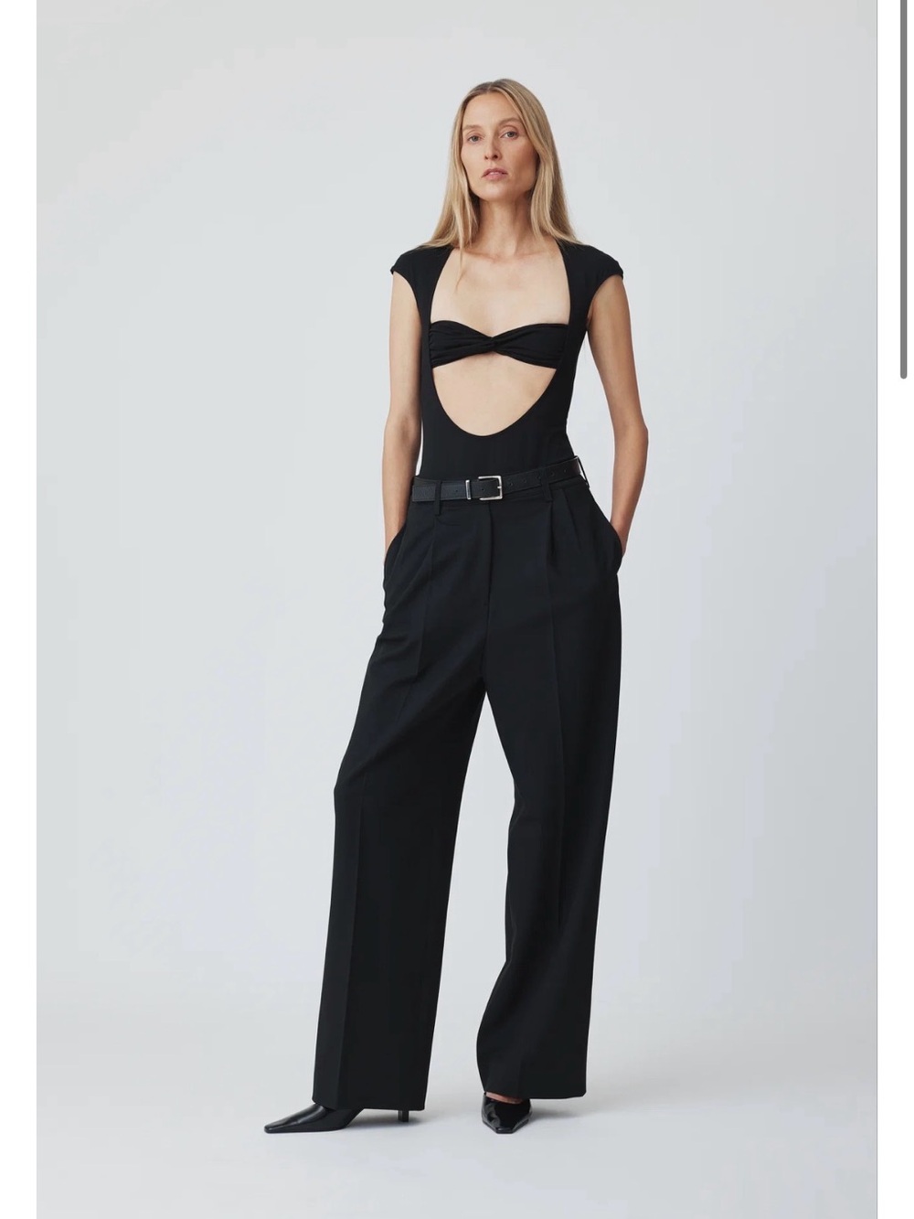 Beaufille Womens Small Baes Black Bodysuit NWT Cutout Modern